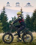 Riding'times 1500W Electric Bike for Adults Full Suspension, Long Seat Dirt Bike with 20" Fat Tire, Max 28/31MPH & 37-150 Miles, 15.6/20.4/31.2AH Battery, Moped Style Ebike for Snow, Mountains, Road