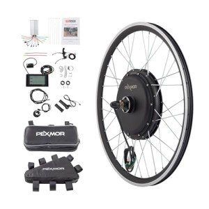 PEXMOR Electric Bike Conversion Kit - 24" Front Wheel Ebike Conversion Kit with 36V 750W Electric Bicycle Hub Motor, PAS/LCD Display, Controller, Brake Lever, Torque Arm