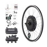 PEXMOR Electric Bike Conversion Kit - 24" Front Wheel Ebike Conversion Kit with 36V 750W Electric Bicycle Hub Motor, PAS/LCD Display, Controller, Brake Lever, Torque Arm