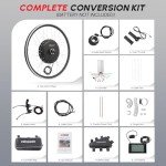 PEXMOR Electric Bike Conversion Kit - 24" Front Wheel Ebike Conversion Kit with 36V 750W Electric Bicycle Hub Motor, PAS/LCD Display, Controller, Brake Lever, Torque Arm