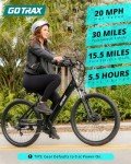 Gotrax Dolphin 26" Electric Bike, Max Range 30Miles(Pedal-assist1)&20Mph Power by 350W, 5 Pedal-Assist Levels&Front Suspension, 7-Speed&Boost Mode, City E-Bike for Adult Leisure Riding/Commuting