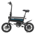 Gotrax Nano 14" Folding Electric Bike, Max Range 25Miles(Pedal-Assist) & Max Speed 15.5Mph, Power by 350W Motor, Adjustable Seat & Dual Fenders, Commuter Electric Bicycle for Adults/Teens Black