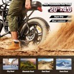 Windone K2 Electric Bike for Adult,Ebike for Adults with 750W Power Motor,48V13Ah UL Certified Battery,All Terrain 20" Fat Tire Electric Bike Up to 28MPH&46.6Miles Range with Double Seat,Urban E-Bike