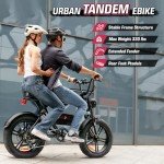 Windone K2 Electric Bike for Adult,Ebike for Adults with 750W Power Motor,48V13Ah UL Certified Battery,All Terrain 20" Fat Tire Electric Bike Up to 28MPH&46.6Miles Range with Double Seat,Urban E-Bike