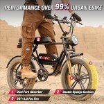 Windone K2 Electric Bike for Adult,Ebike for Adults with 750W Power Motor,48V13Ah UL Certified Battery,All Terrain 20" Fat Tire Electric Bike Up to 28MPH&46.6Miles Range with Double Seat,Urban E-Bike