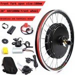 20" Front Wheel Hub Electric Bike Conversion Kit, 48V 1000W E-Bike Powerful Hub Motor Kit with SW-810LED Display Waterproof Wire Front Wheel Hub Assembly Motor Kit (US Stock)
