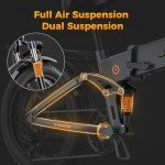 Jasion X-Hunter Electric Bike for Adults,1400W Peak Motor 30MPH Max Speed 48V 13AH Removable Battery, Full Suspension System Design,20''*4.0 Fat Tire Foldable Ebike,7-Speed Bicycles