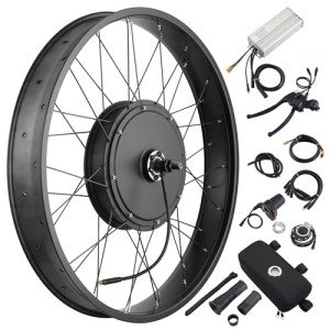 AW 26"x4" Fat Tire 48V Ebike Electric Front Wheel Bicycle Kit Electric Bike Conversion Kit 1000W Hub Motor Kit Dual Mode Controller