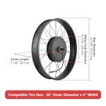 AW 26"x4" Fat Tire 48V Ebike Electric Front Wheel Bicycle Kit Electric Bike Conversion Kit 1000W Hub Motor Kit Dual Mode Controller