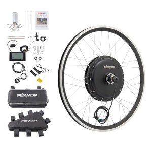 PEXMOR Electric Bike Conversion Kit, 48V 1200W 26" Front Wheel E-Bike Conversion Kit, Ebike Hub Motor Kit Upgrade 3 Mode Controller w/PAS/LCD Display/Twist Throttle Electric Bicycle Ebike Kit