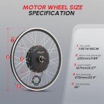 PEXMOR Electric Bike Conversion Kit, 48V 1200W 26" Front Wheel E-Bike Conversion Kit, Ebike Hub Motor Kit Upgrade 3 Mode Controller w/PAS/LCD Display/Twist Throttle Electric Bicycle Ebike Kit