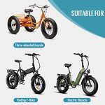 Hycline EBike Fat Replacement Tire: 20x4.0 Inch Folding Puncture Resistant Fat Tires for Electric Bike Urban Street Mountain or 3-Wheel Bikes(Black)