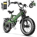 Folding Electric Bike for Adults,1500W Motor(Peak 2000W),35MPH 100Mile,48V 25Ah Battery,20" x 4.0 Fat Tire Foldable Electric Bicycle,Electric Mountain E-Bike,Hydraulic Disc Brake E-Bike