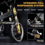 Folding Electric Bike for Adults,1500W Motor(Peak 2000W),35MPH 100Mile,48V 25Ah Battery,20" x 4.0 Fat Tire Foldable Electric Bicycle,Electric Mountain E-Bike,Hydraulic Disc Brake E-Bike
