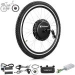 Voilamart Electric Bicycle Wheel Kit 26" 100mm Front Wheel 48V 1000W E-Bike Conversion Kit, Cycling Hub Motor with Intelligent Controller and PAS System for Road Bike(Without Battery)