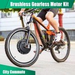 Voilamart Electric Bicycle Wheel Kit 26" 100mm Front Wheel 48V 1000W E-Bike Conversion Kit, Cycling Hub Motor with Intelligent Controller and PAS System for Road Bike(Without Battery)