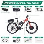 Voilamart Electric Bicycle Wheel Kit 26" 100mm Front Wheel 48V 1000W E-Bike Conversion Kit, Cycling Hub Motor with Intelligent Controller and PAS System for Road Bike(Without Battery)