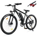 isinwheel M10 Electric Bike for Adults with 500W Motor, 20mph Max Speed, 374.4WH Removable Battery Ebike, 26" Electric Mountain Bike with 7-Speed and Front Suspension (Black)
