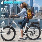 ANCHEER Electric Bike for Adults, 48V 499Wh Ebike, 26" City Commuter Bike with 48V Removable Battery, Up to 55 Miles, 3H Fast Charge, 7-Speed, Step-Thru Cruiser Bike for Women Men, UL 2849 Certified