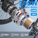 ANCHEER Electric Bike for Adults, 48V 499Wh Ebike, 26" City Commuter Bike with 48V Removable Battery, Up to 55 Miles, 3H Fast Charge, 7-Speed, Step-Thru Cruiser Bike for Women Men, UL 2849 Certified