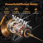 Jasion X-Hunter Electric Bike for Adults,1400W Peak Motor 30MPH Max Speed 48V 13AH Removable Battery, Full Suspension System Design 20''*4.0 Fat Tire Foldable Ebike 7-Speed Bicycles