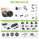 Bafang 1000W Mid Drive Kit with Battery(Optional) :Bafang HD BBS03 Ebike Conversion Kit with Display,48V/52V 8Fun Electric Bike Conversion Kit for Moutain Road Bike