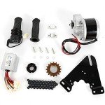 DOONARCES 24V 250W Electric Bicycle Motor Kit DIY E-Bike Wheel Conversion Kit with Freewheel Motor Controller Black Handles, for 16"-28" Bike Chain Drive