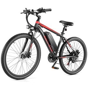 ANCHEER Electric Bike for Adults, [Peak 750W Motor] Electric Mountain Bike, 26" Sunshine Commuter Ebike, 55 Miles 22MPH Electric Bicycle with 48V/374Wh Battery, LCD Display, 21Speed, Front Suspension