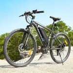 ANCHEER Electric Bike for Adults, [Peak 750W Motor] Electric Mountain Bike, 26" Sunshine Commuter Ebike, 55 Miles 22MPH Electric Bicycle with 48V/374Wh Battery, LCD Display, 21Speed, Front Suspension