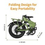 Jasion EB7 2.0 Adult Electric Bicycles, 28MPH Folding Electric Bike with 1200W Peak Motor, 55Miles Commute Ebikes for Adults 480WH Battery, Shock Absorber, Disc Brake, 20" *3.0 Tires for Beach Snow