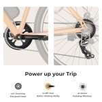 Jasion EB5 Electric Bike for Adults with Peak 500W Brushless Motor, 40Miles 20MPH Commuting Electric Mountain Bike with 360Wh Removable Battery, 7-Speed, 26" Tires and Front Fork Suspension
