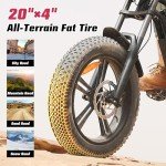 Windone E2 Electric Bike for Adults, Full Suspension, 48V13Ah Removable Battery, Up to 28MPH & 46.6 Miles (PAS), 750W Ebike with All-Terrain 4.0" Fat Tires, Cruise Control, UL Certified, Moped E-Bike