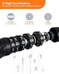 Sportneer Bike Lock: 5 Digit Combination High Security Anti Theft Bike Chain Lock - 3.2/3.6/4ft Heavy Duty Keyless Bicycle Lock for Bike Motorcycle Scooter Door & Gate - Easy to Use, Bike Accessories