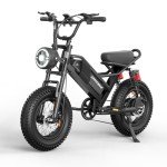 Spacewalk Small Electric Bike,16" Fat Tire Ebike,Compact Design,More Suitable for Riders Under 5'2", and Teenagers with 750W Brushless Motor, 21.7MPH with Removable 48V/15AH Battery,-Black