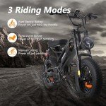 Spacewalk Small Electric Bike,16" Fat Tire Ebike,Compact Design,More Suitable for Riders Under 5'2", and Teenagers with 750W Brushless Motor, 21.7MPH with Removable 48V/15AH Battery,-Black