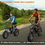 Spacewalk Small Electric Bike,16" Fat Tire Ebike,Compact Design,More Suitable for Riders Under 5'2", and Teenagers with 750W Brushless Motor, 21.7MPH with Removable 48V/15AH Battery,-Black
