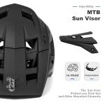 BATFOX Bike Helmet,Mountain Bike Helmet Helmets for Men Women Adults Youth (Black, L(57-60CM))