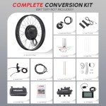 PEXMOR Electric Bike Conversion Kit, 48V 1000W 26" Fat Front Wheel E-Bike Conversion Kit, Ebike Hub Motor Kit Upgrade 3 Mode Controller w/PAS/LCD Display/Twist Throttle Bicycle Ebike Wheel Kit