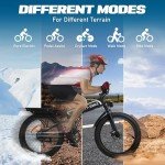 TT-EBIKE Folding Electric Bike Adults 2000W with 48V 23AH Removable Battery 26 inch 4.0 Fat Tire 38MPH Full Suspension Snow Mountain Beach Ebike with Shim 7-Speed Gear