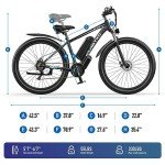 EXRBYKO 29” Electric Bike for Adults 48V 17.5AH 840WH Battery, 1500W Peak 37MPH Electric Mountain Bike, Up to 80 Miles Ebike with 21-Speed Gears, IP7 Waterproof Electric Bicycle E Bike for Commuter
