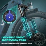 Vivi ACE01 Electric Bike for Adults, 26" x 4.0 Fat Tire Ebike, 1475W Peak Motor Torque Sensor Electric Mountain Bike, 25MPH Electric Bicycle with 48V 15AH Battery, Hydraulic Brake, UL 2849 Certified