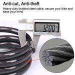 NDakter Bike Lock, 4/5.6 Feet Bicycle Cable, High Security 5 Digit Resettable Combination Coiling Bicycle Lock, Heavy Duty Anti Theft Cable with Mounting Bracket, 1/2 Inch Diameter (4FT,Black-10mm)