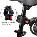 NDakter Bike Lock, 4/5.6 Feet Bicycle Cable, High Security 5 Digit Resettable Combination Coiling Bicycle Lock, Heavy Duty Anti Theft Cable with Mounting Bracket, 1/2 Inch Diameter (4FT,Black-10mm)