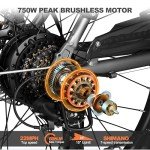 ACTBEST Core Electric Bike for Adults -468Wh Removable Built in Battery, Peak 750W Brushless Motor Mountain Ebike, 26X2.1 Tire Step Over Bicycle with 7 Speed, Max 50 Miles,22MPH