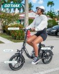 Gotrax NEPHELE 16" Folding Electric Bike, Max Range 28Miles(Pedal-assist) &15.5Mph Power by 350W Motor, Front Suspension&Adjustable Seat and Handlebar, Commuter Electric Bicycle for Adults/Teens Black