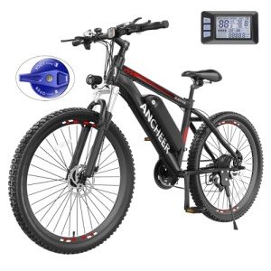 ANCHEER Electric Bike for Adults with 500W Motor[Peak 750W], 55Miles 22MPH Ebike with 48V 499Wh Battery, 3H Fast Charge, 26"/27.5" Gladiator Electric Mountain Bike, 21Speed, UL 2849 Certified