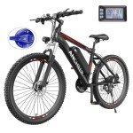 ANCHEER Electric Bike for Adults with 500W Motor[Peak 750W], 55Miles 22MPH Ebike with 48V 499Wh Battery, 3H Fast Charge, 26"/27.5" Gladiator Electric Mountain Bike, 21Speed, UL 2849 Certified