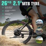 ANCHEER Electric Bike for Adults with 500W Motor[Peak 750W], 55Miles 22MPH Ebike with 48V 499Wh Battery, 3H Fast Charge, 26"/27.5" Gladiator Electric Mountain Bike, 21Speed, UL 2849 Certified