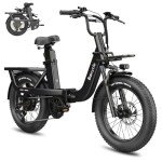 1500W Peak Electric Bike for Adults with 28MPH & 70 Miles Max Range, 48V & 750Wh Removable Battery Electric Bicycle, Folding E Bike with 20'' Fat Tire, Cargo Ebike, Step-Thru Frame, UL Certified
