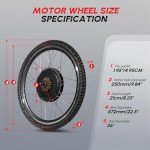 PEXMOR Electric Bike Conversion Kit, 48V 1000W 26" Rear Wheel E-Bike Hub Motor Kit, Upgrade 3 Mode Controller w/PAS/LCD Display/Twist Throttle Ebike Bicycle Wheel Kit
